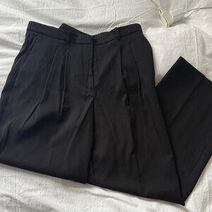 Mango Wide-leg mid-rise pleated pants